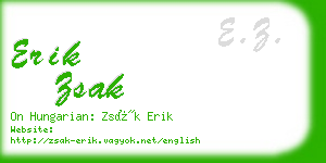 erik zsak business card